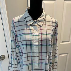 NWT Talbots plaid blouse